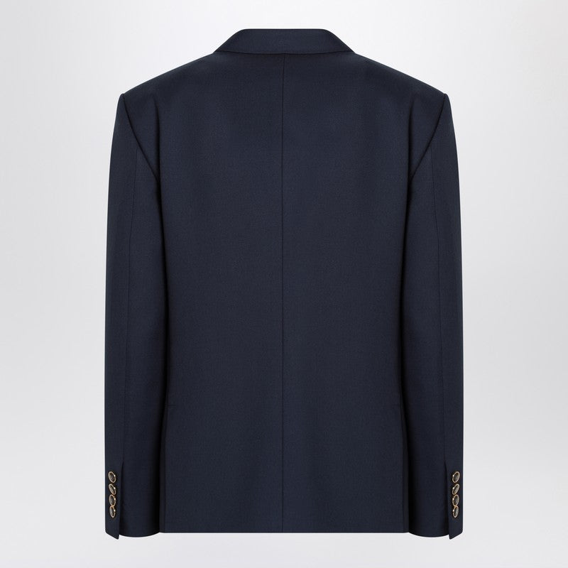 Valentino Blue Single-breasted Wool Jacket