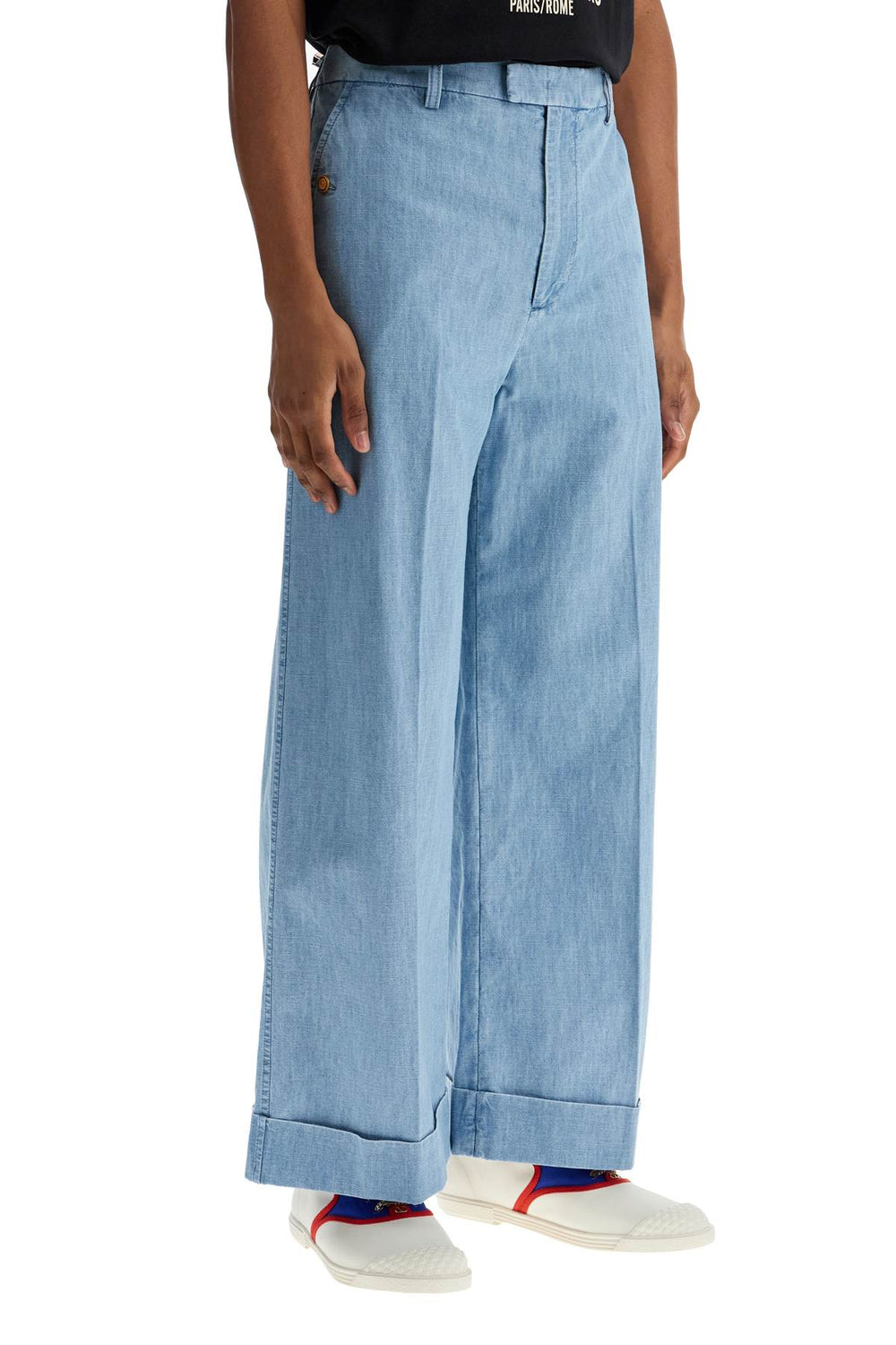 Valentino Garavani Wide Cropped Fit Denim Pants