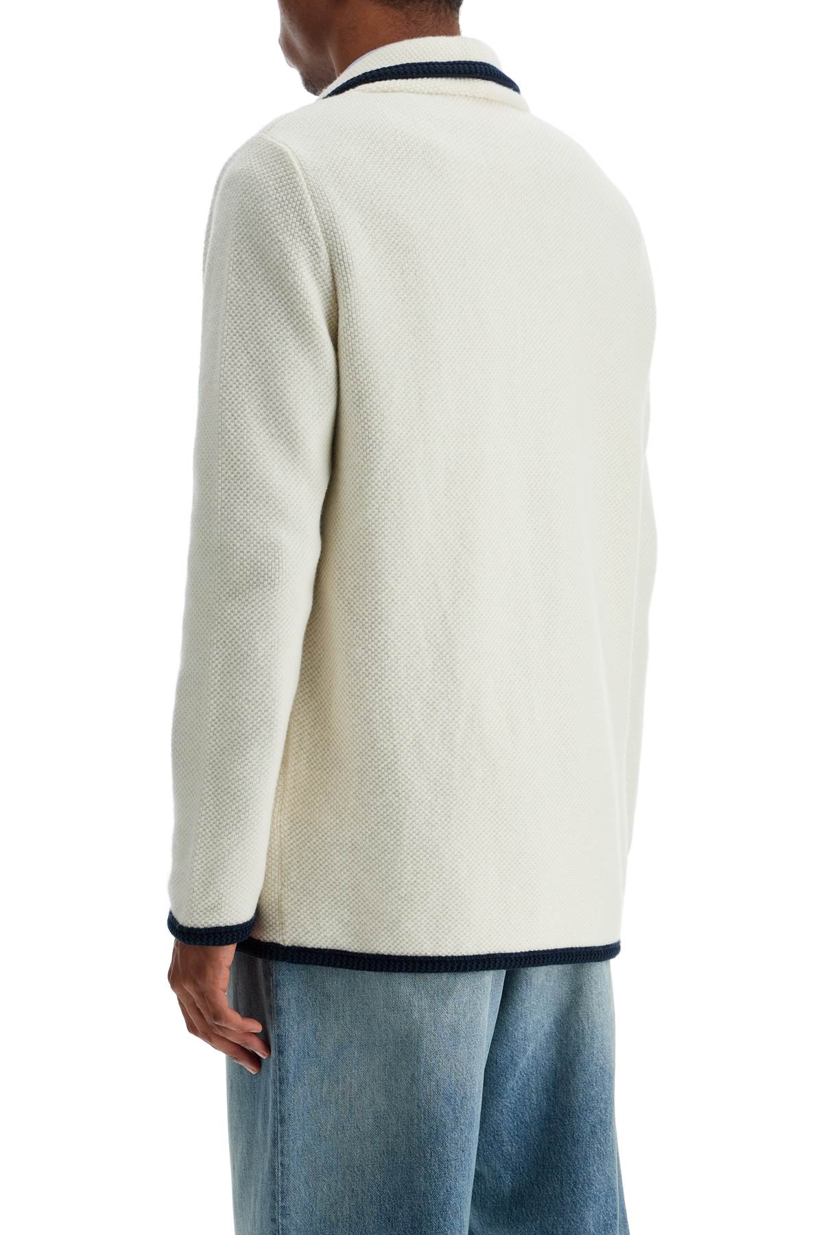 Valentino Garavani Cotton And Wool Jacket In Butter With Shawl Collar