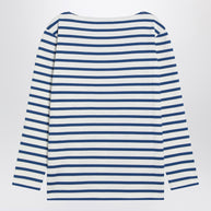 Ivory T-shirt With Blue Stripes Chez Valentino