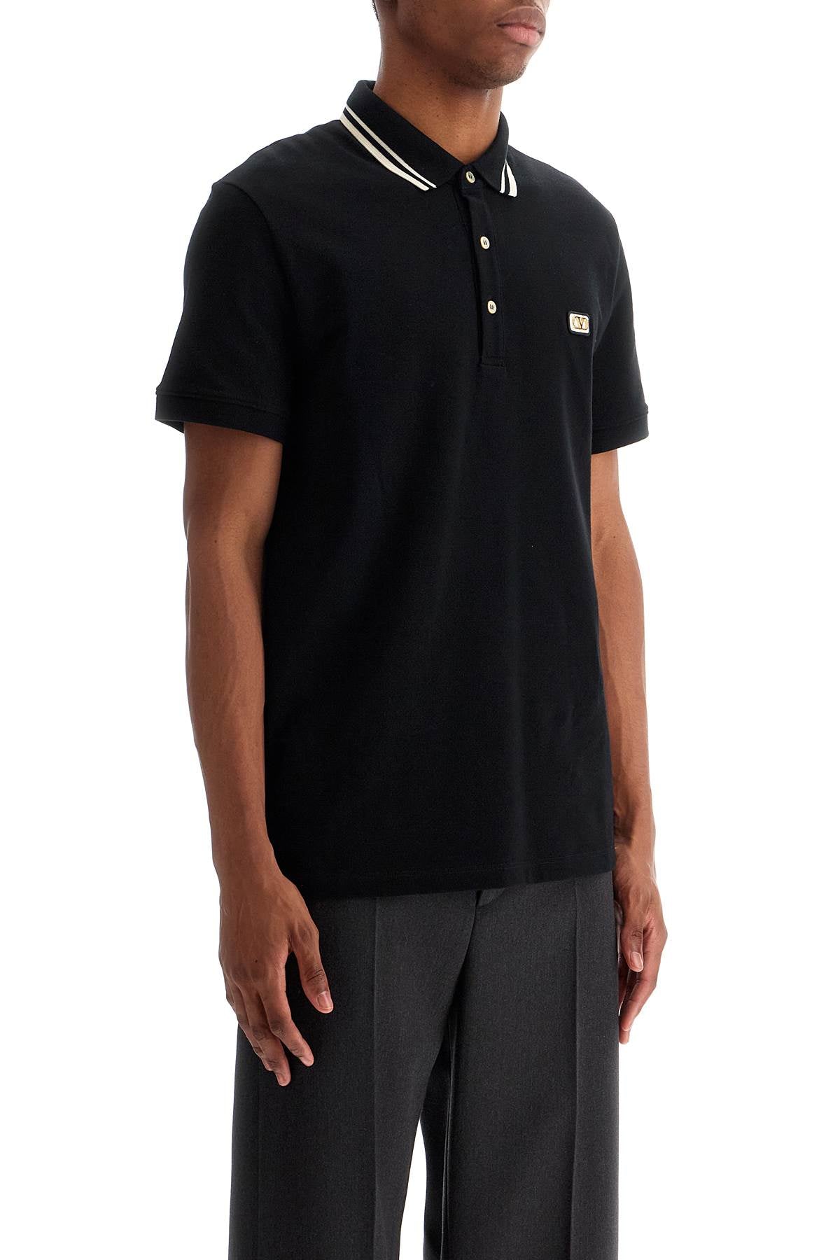 Valentino Garavani Regular Fit Polo Shirt With VLogo Patch