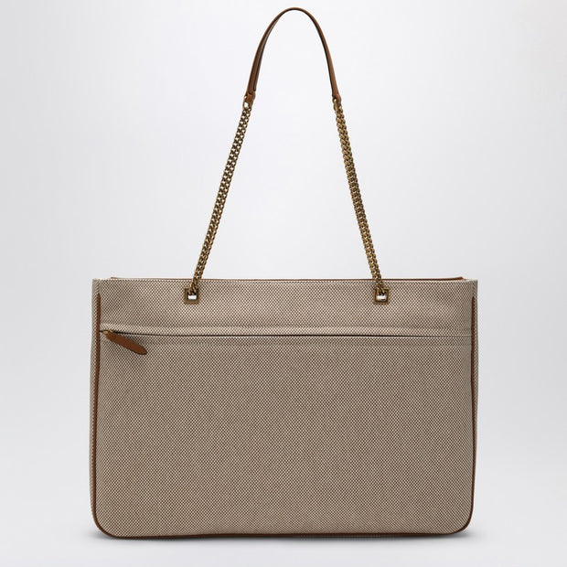 Valentino Garavani Large Viva Superstar Bag In Natural/Spice Canvas