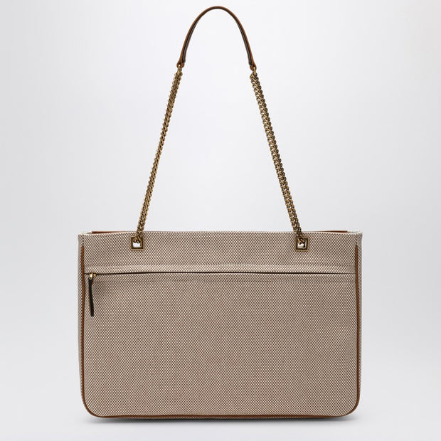 Valentino Garavani Medium Viva Superstar Bag In Natural/spice Canvas