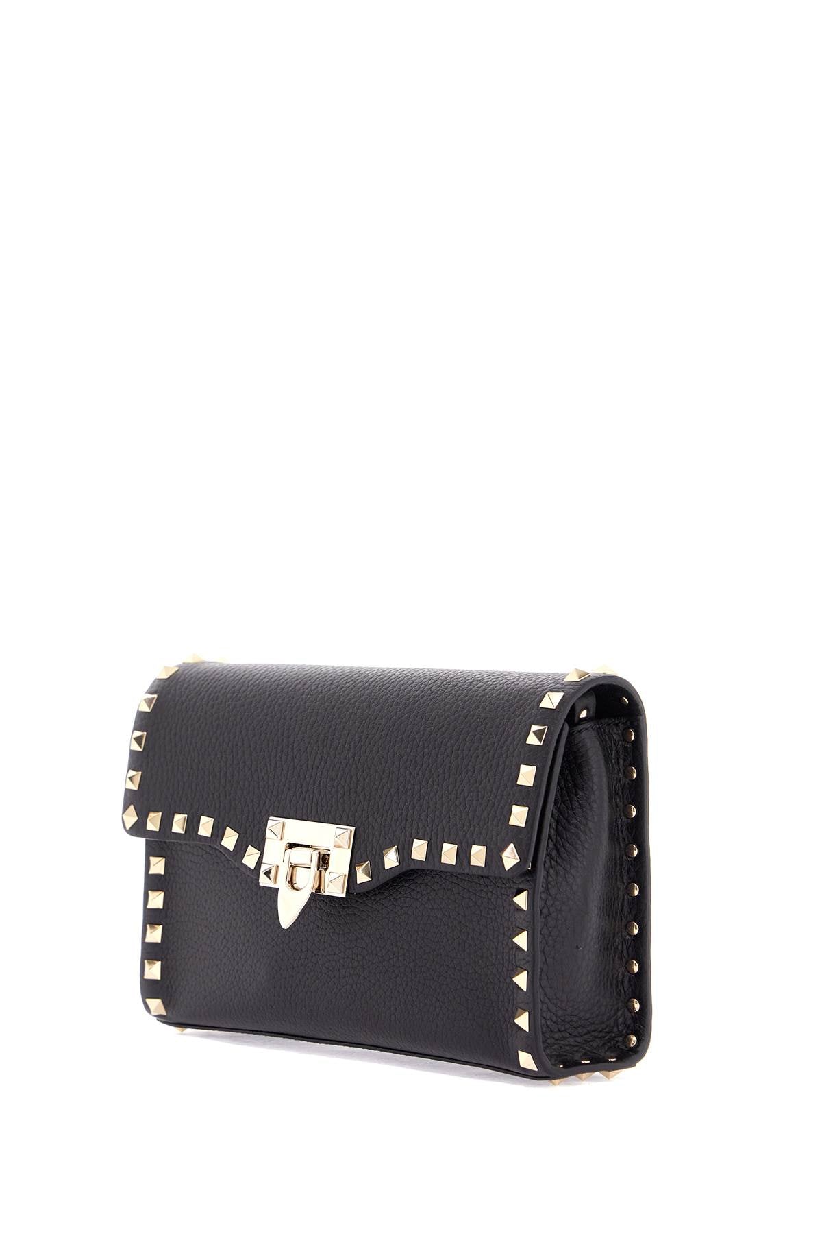 Valentino Garavani Small Black Leather Rockstud Shoulder Bag