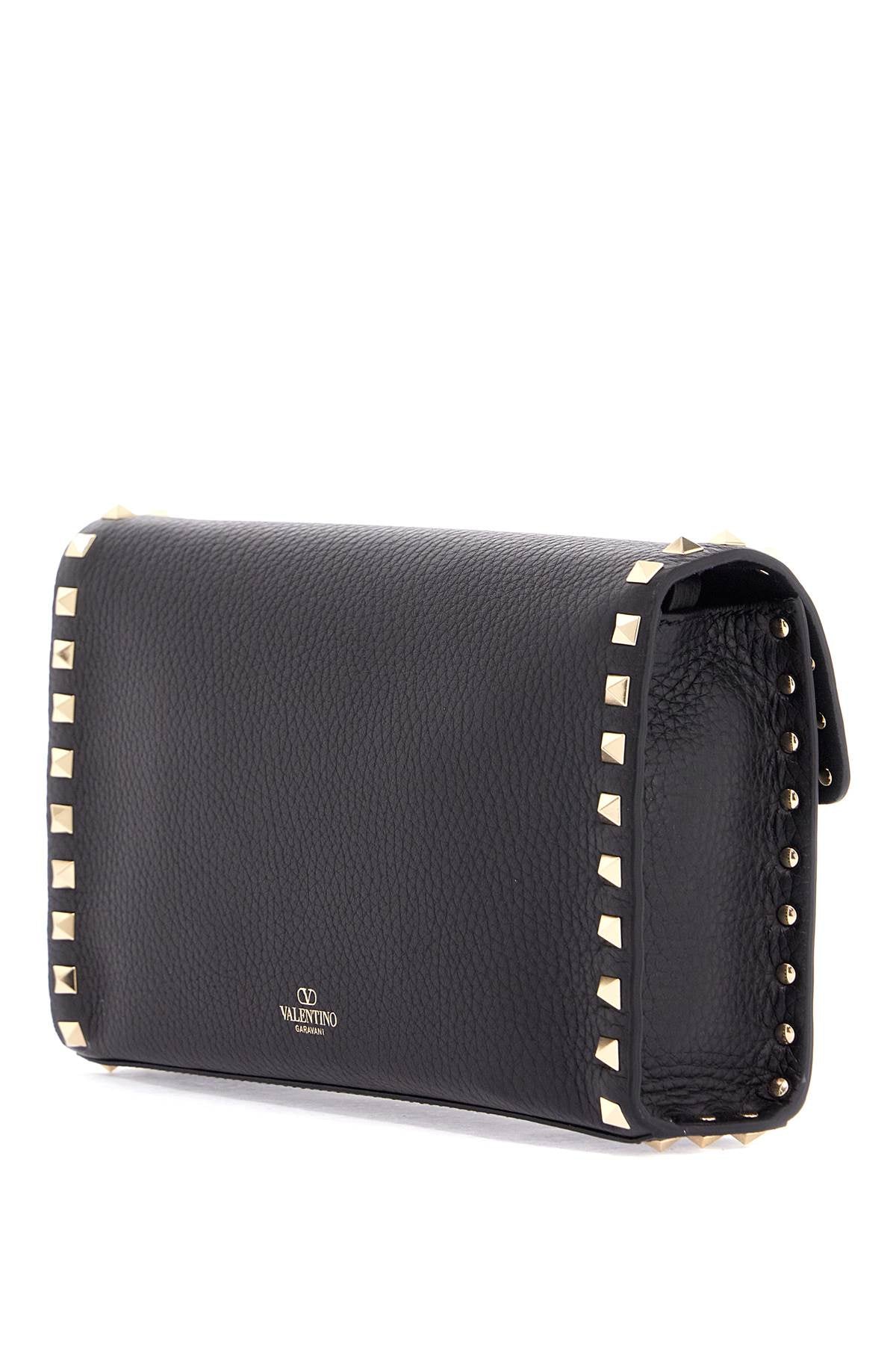 Valentino Garavani Small Black Leather Rockstud Shoulder Bag