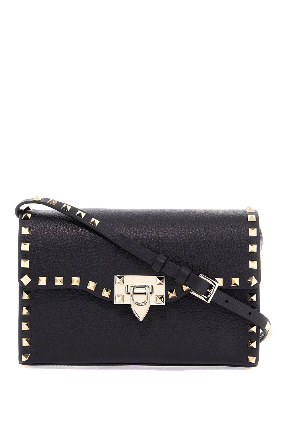 Valentino Garavani Small Black Leather Rockstud Shoulder Bag