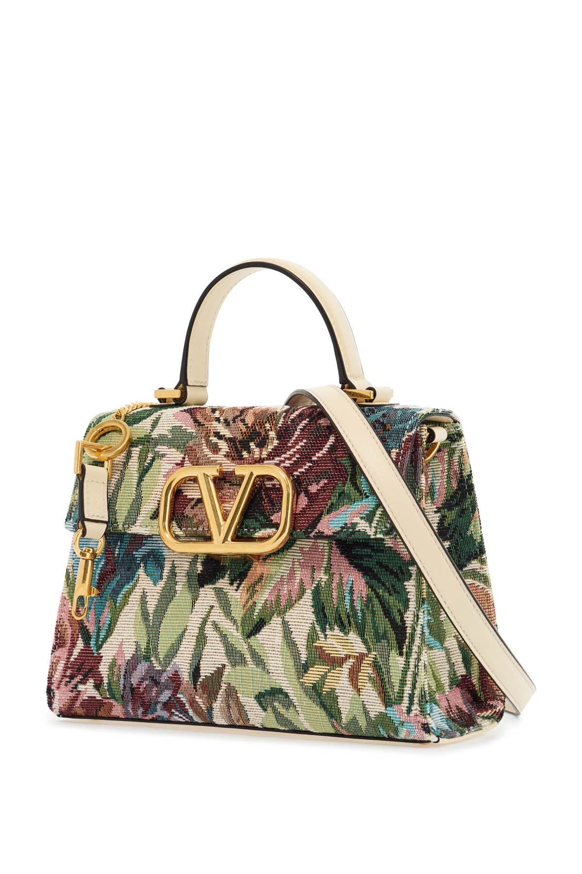 Valentino Garavani Small Floral Multicolor Handbag With Adjustable Shoulder Strap