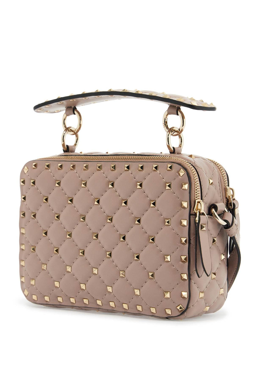 Valentino Garavani Quilted Poudré Shoulder Bag With Golden Studs