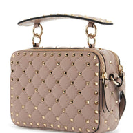 Valentino Garavani Quilted Poudré Shoulder Bag With Golden Studs