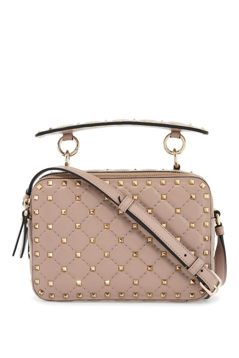 Valentino Garavani Quilted Poudré Shoulder Bag With Golden Studs