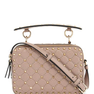 Valentino Garavani Quilted Poudré Shoulder Bag With Golden Studs
