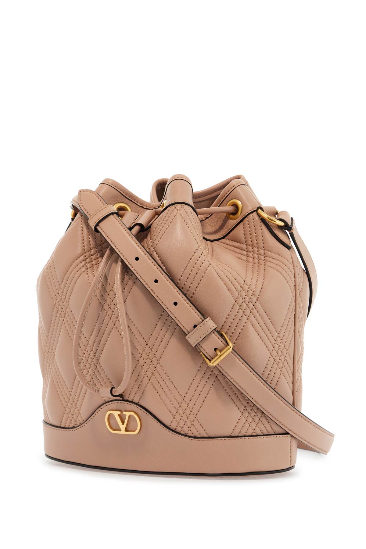 Valentino Garavani Quilted Leather Bucket Crossbody Bag