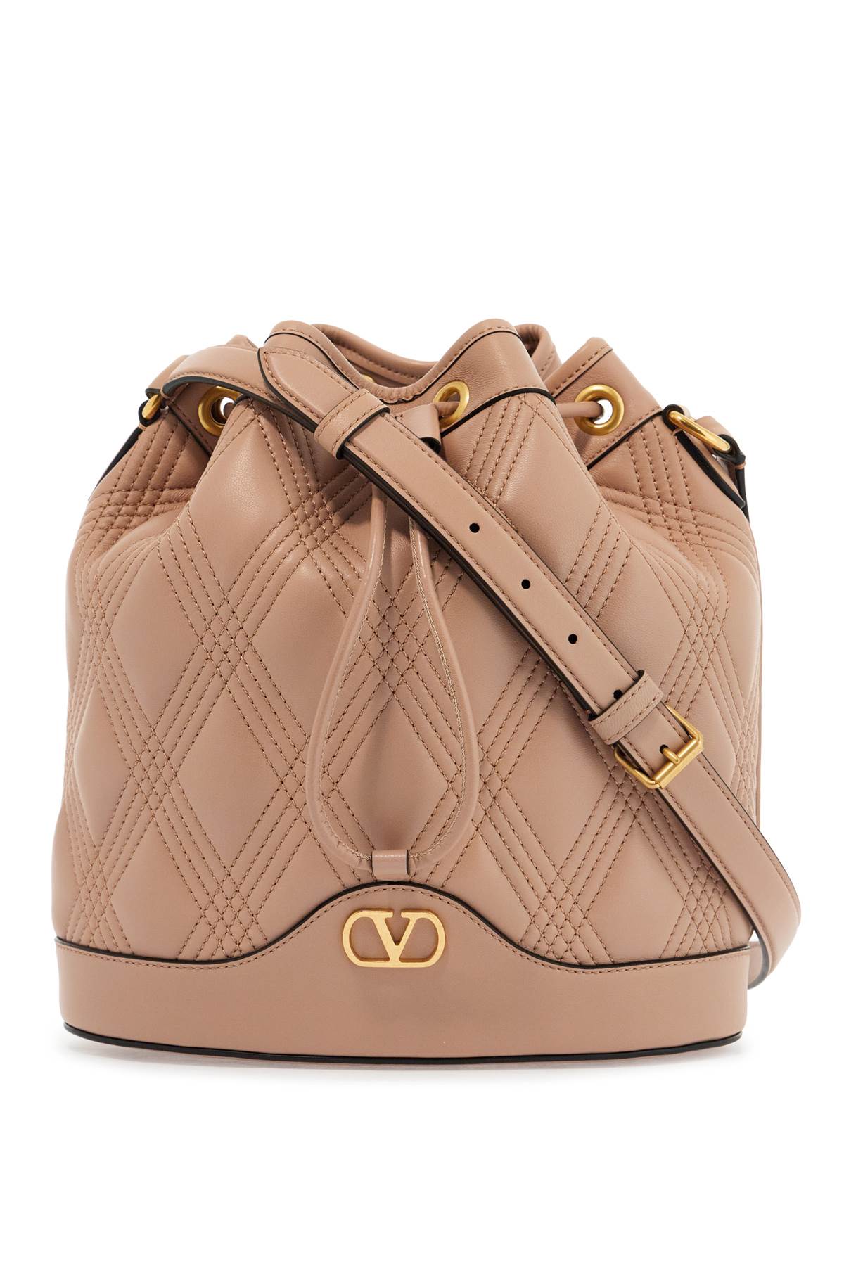 Valentino Garavani Quilted Leather Bucket Crossbody Bag