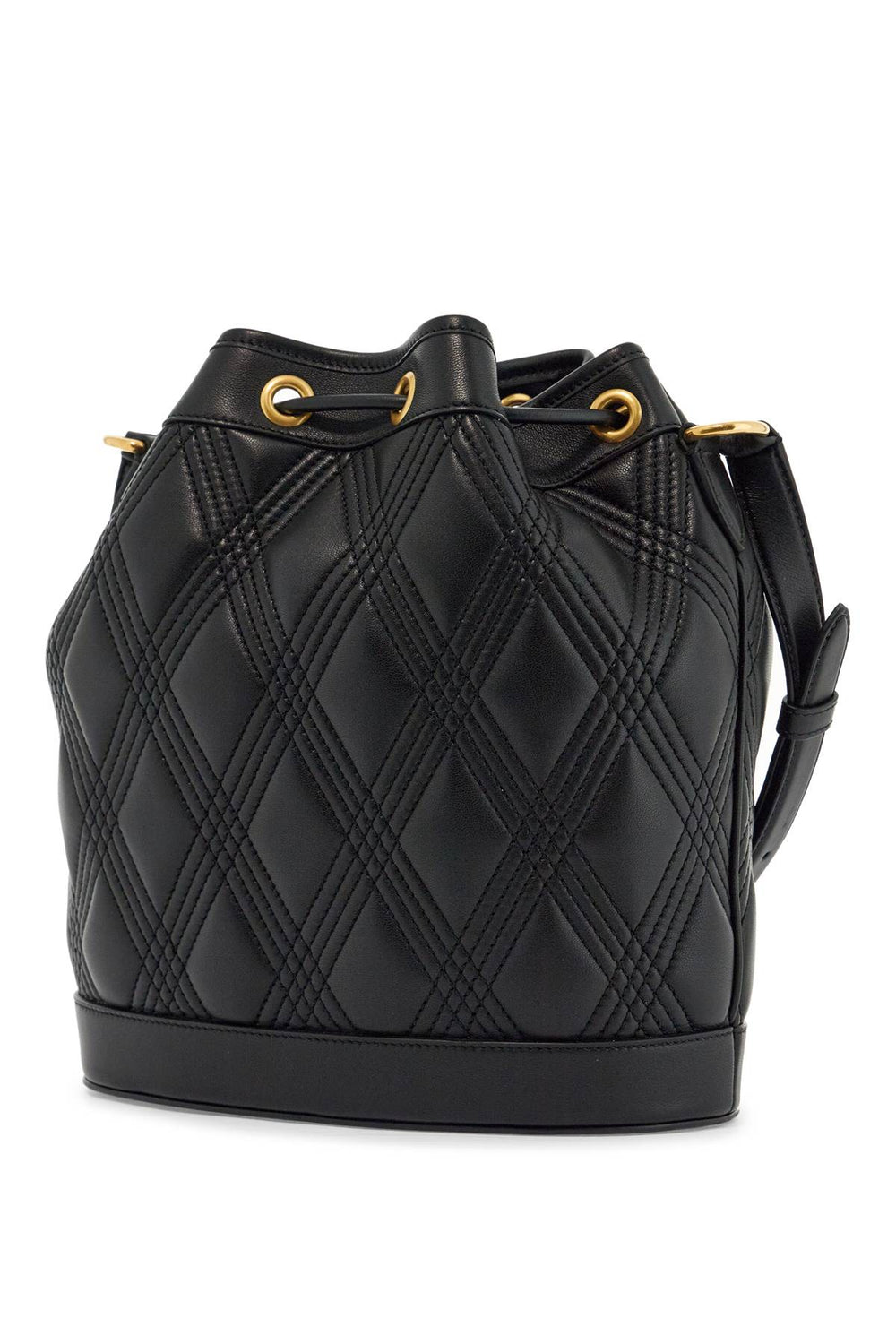 Valentino Garavani Quilted Black Leather Bucket Bag