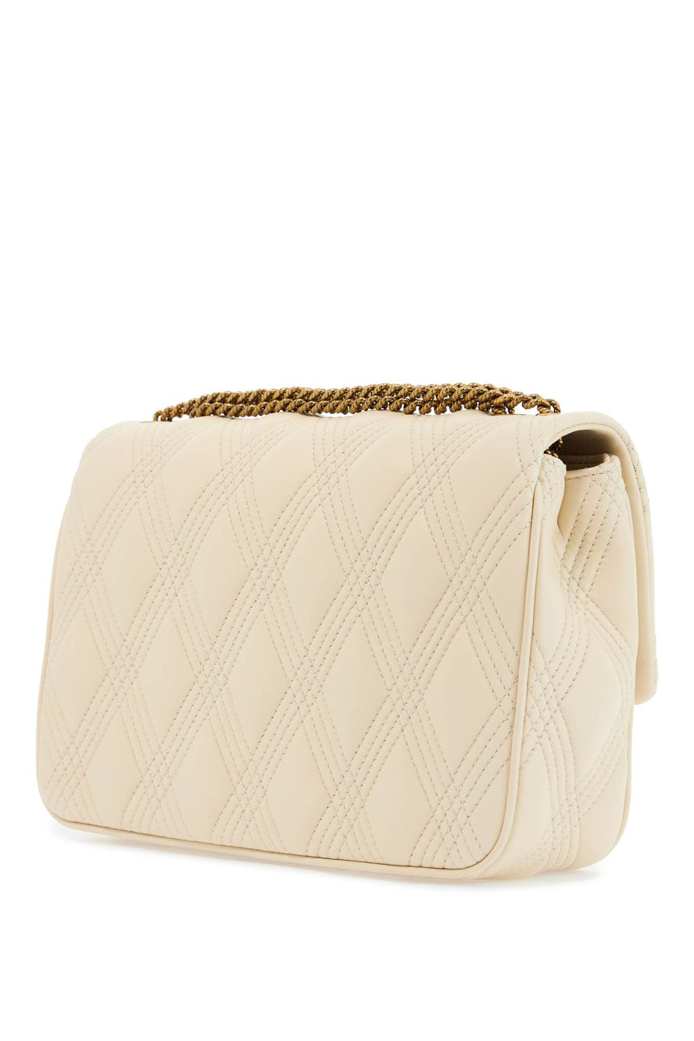 Valentino Garavani Quilted Shoulder Bag Butter White With Golden Chain