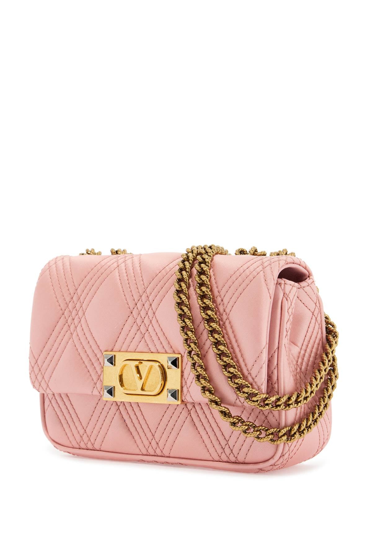 Valentino Garavani Small Quilted Geranium Pink Leather Shoulder Bag