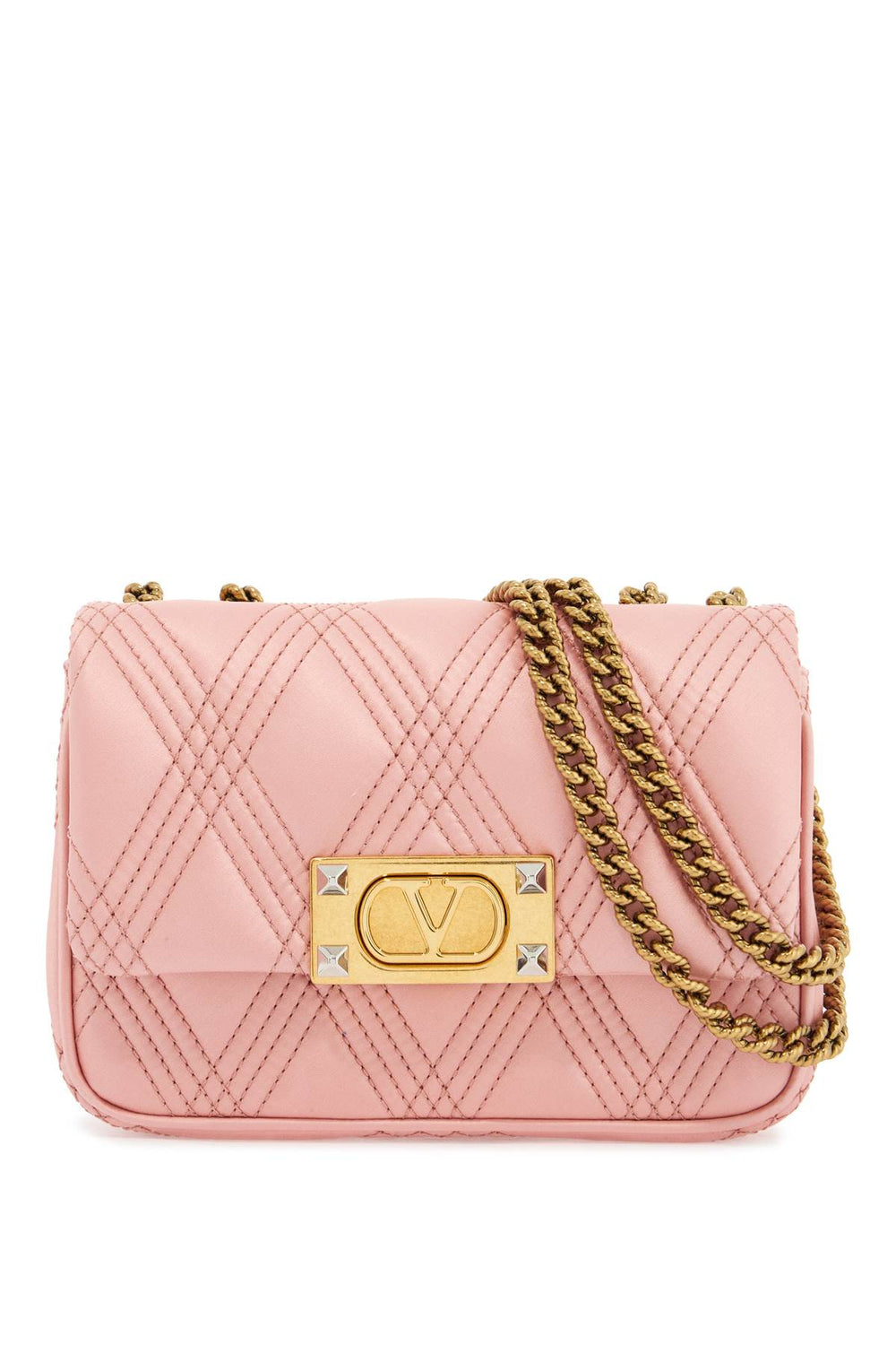 Valentino Garavani Small Quilted Shoulder Bag In Geranium Pink Leather