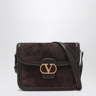 Valentino Garavani Dark Brown Leather And Suede 9TO5 Bag