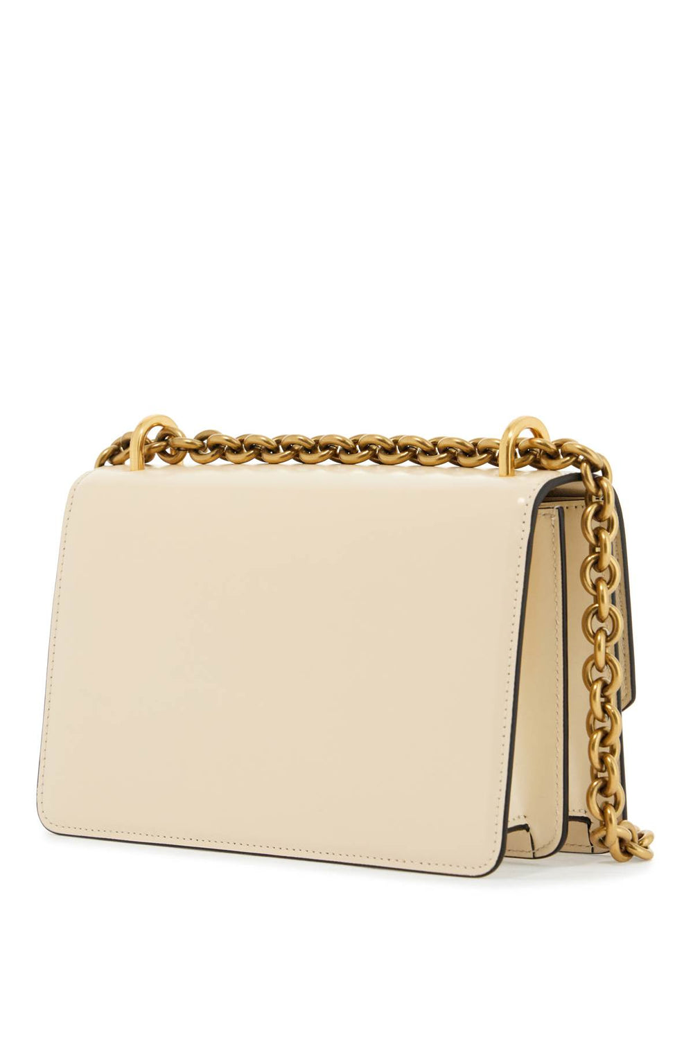 Valentino Garavani Small Shoulder Bag In Butter White Leather With Chain Strap