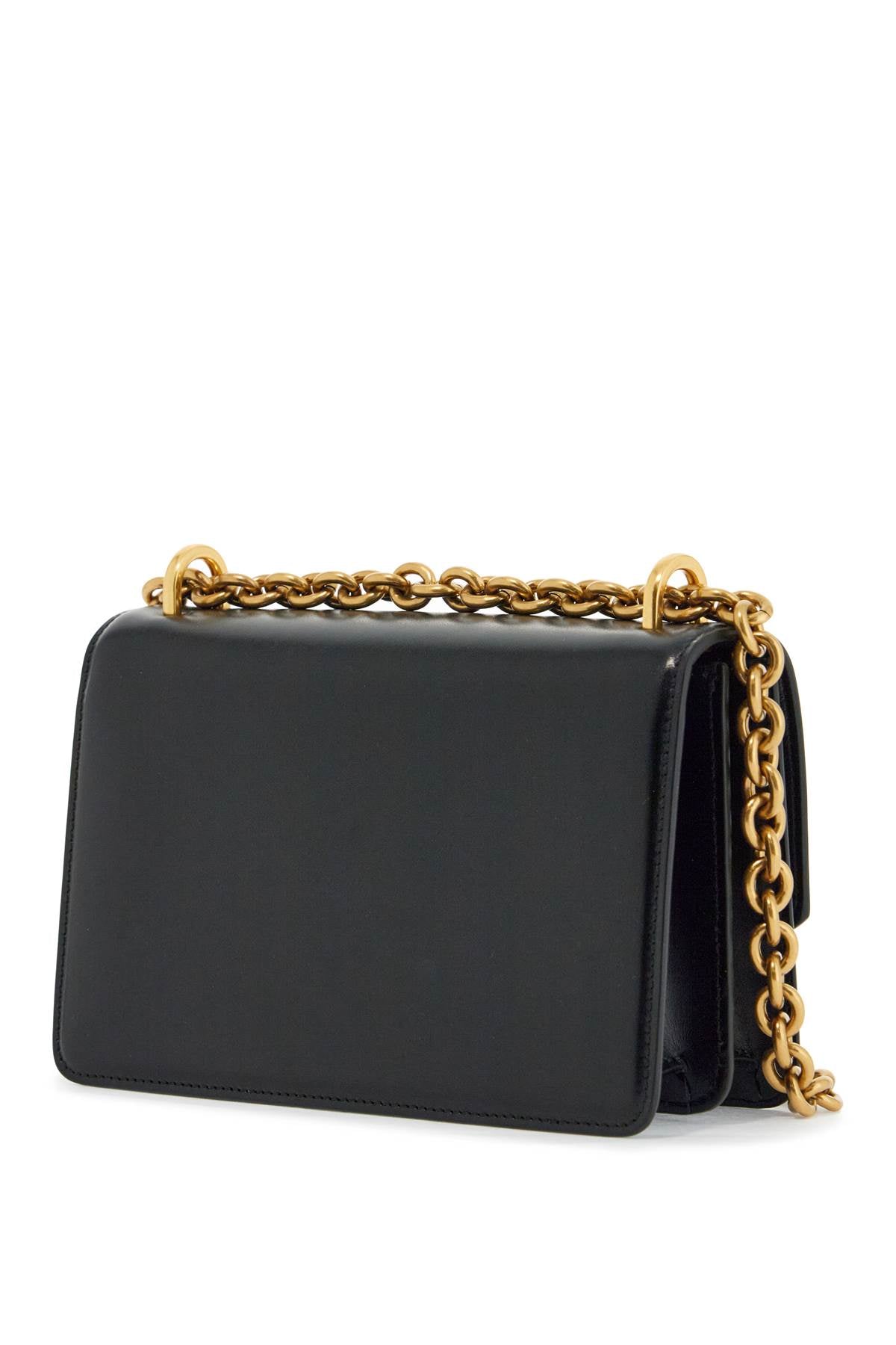 Valentino Garavani Small Shoulder Bag in Black Leather with Gold Chain