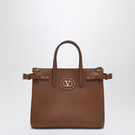 Valentino Garavani Tobacco Leather Small Antibes Tote Bag