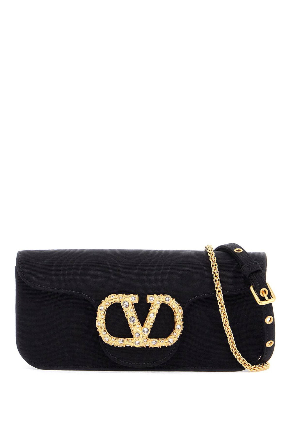 Valentino Garavani Locò Clutch In Moire Fabric