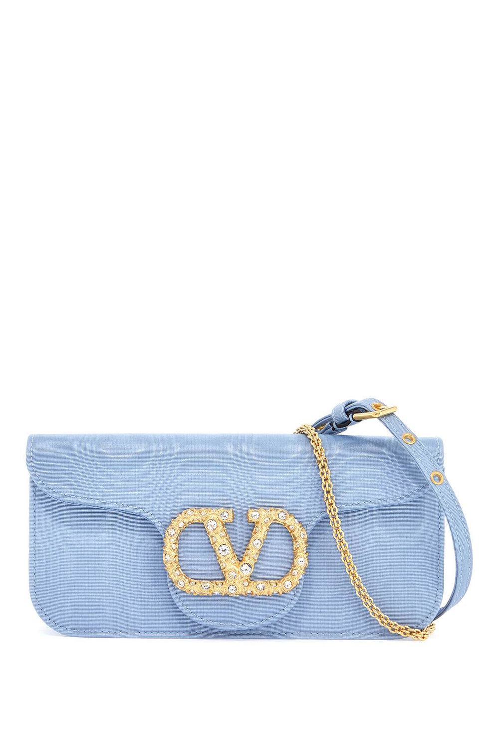 Valentino Garavani Locò Clutch In Moire Fabric