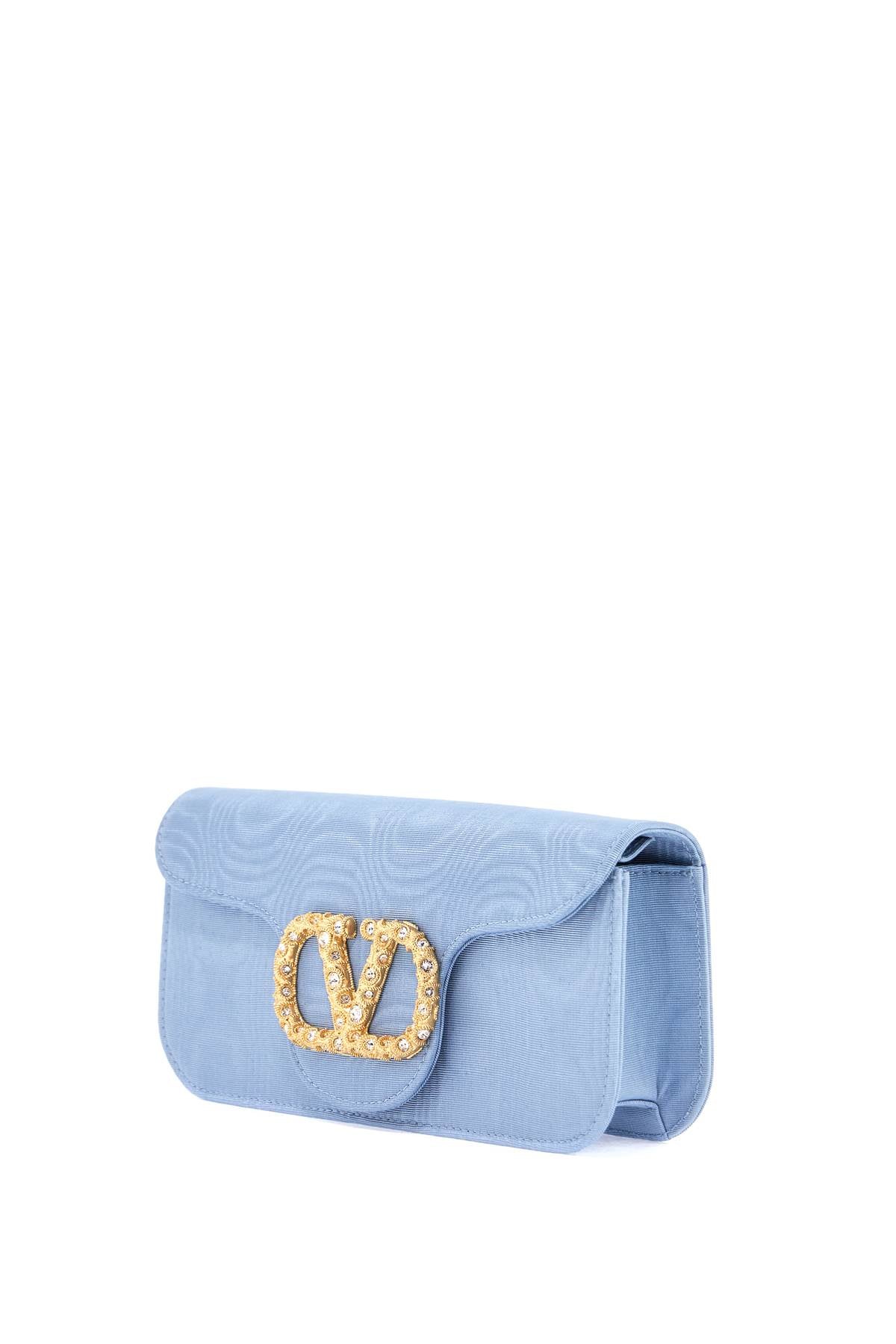 Valentino Garavani Locò Clutch In Moire Fabric