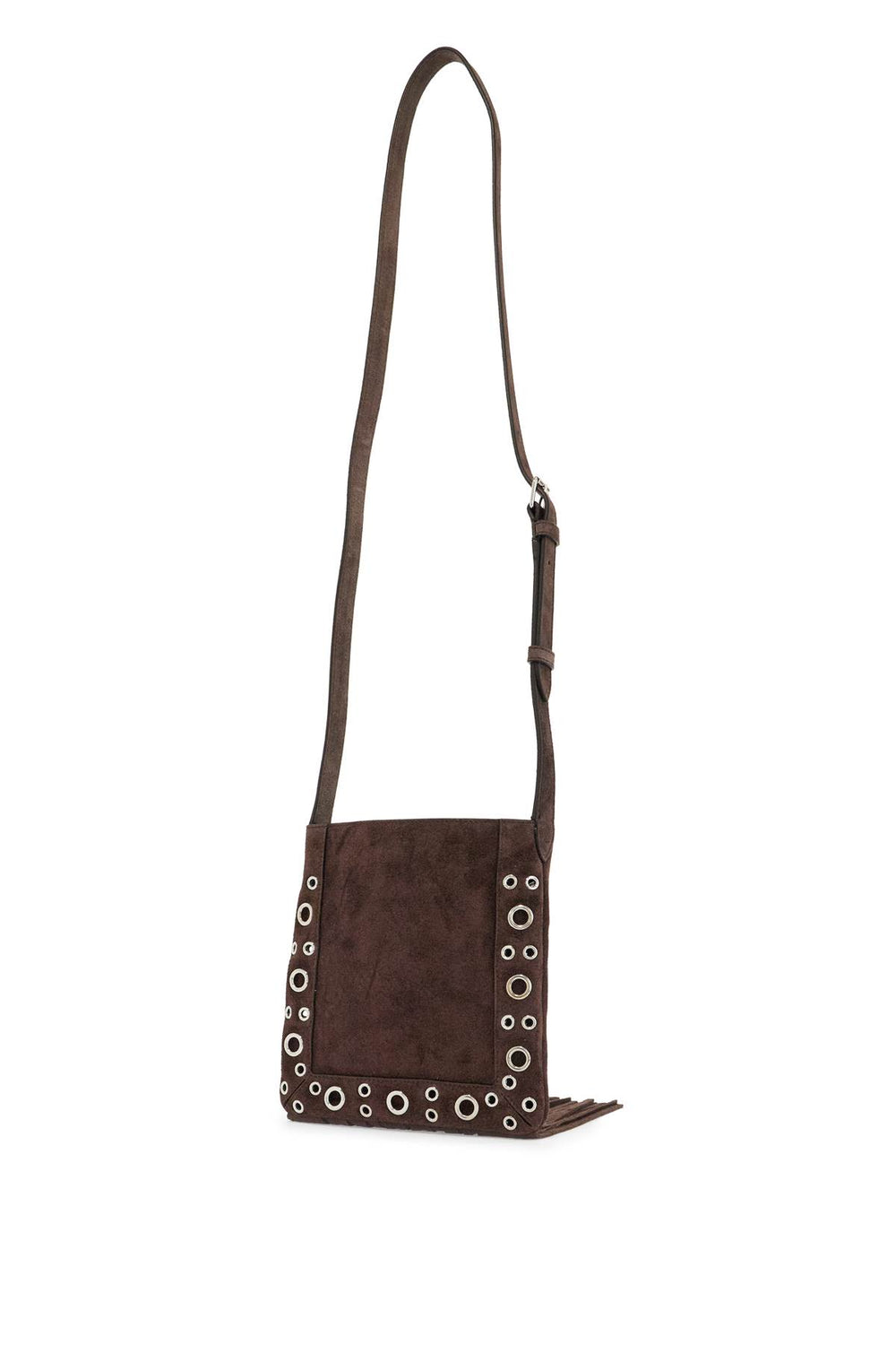 Valentino Garavani Nellcote Small Suede Crossbody Bag In Dark Brown