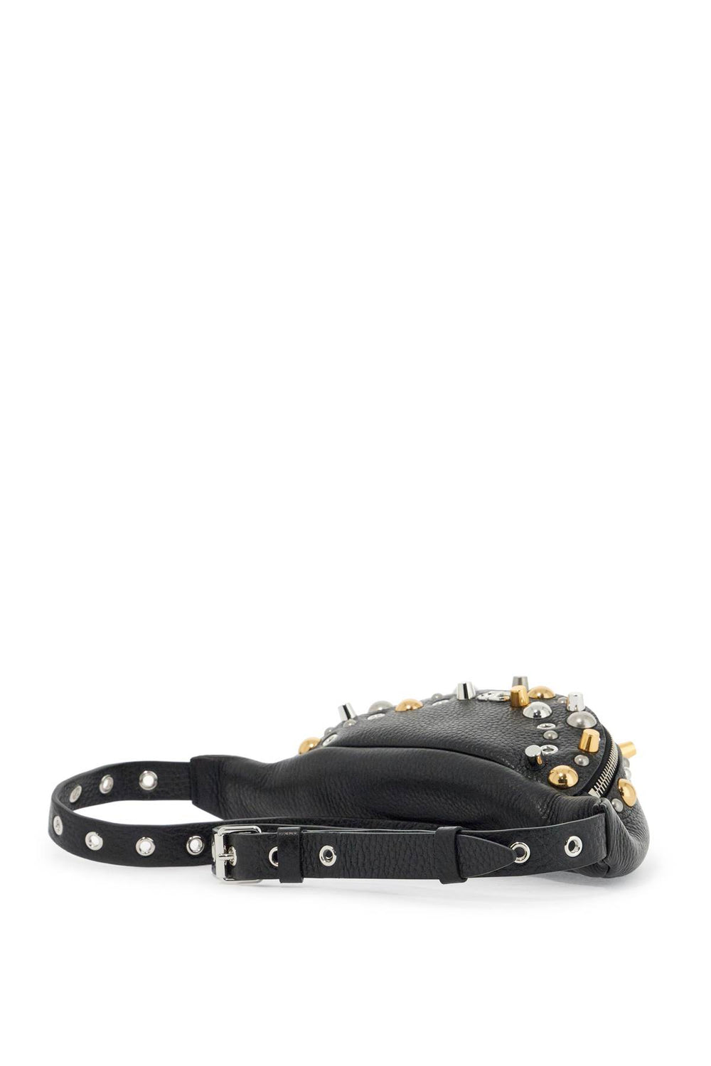 Valentino Garavani Black Leather Nellcote Belt Bag With Studs