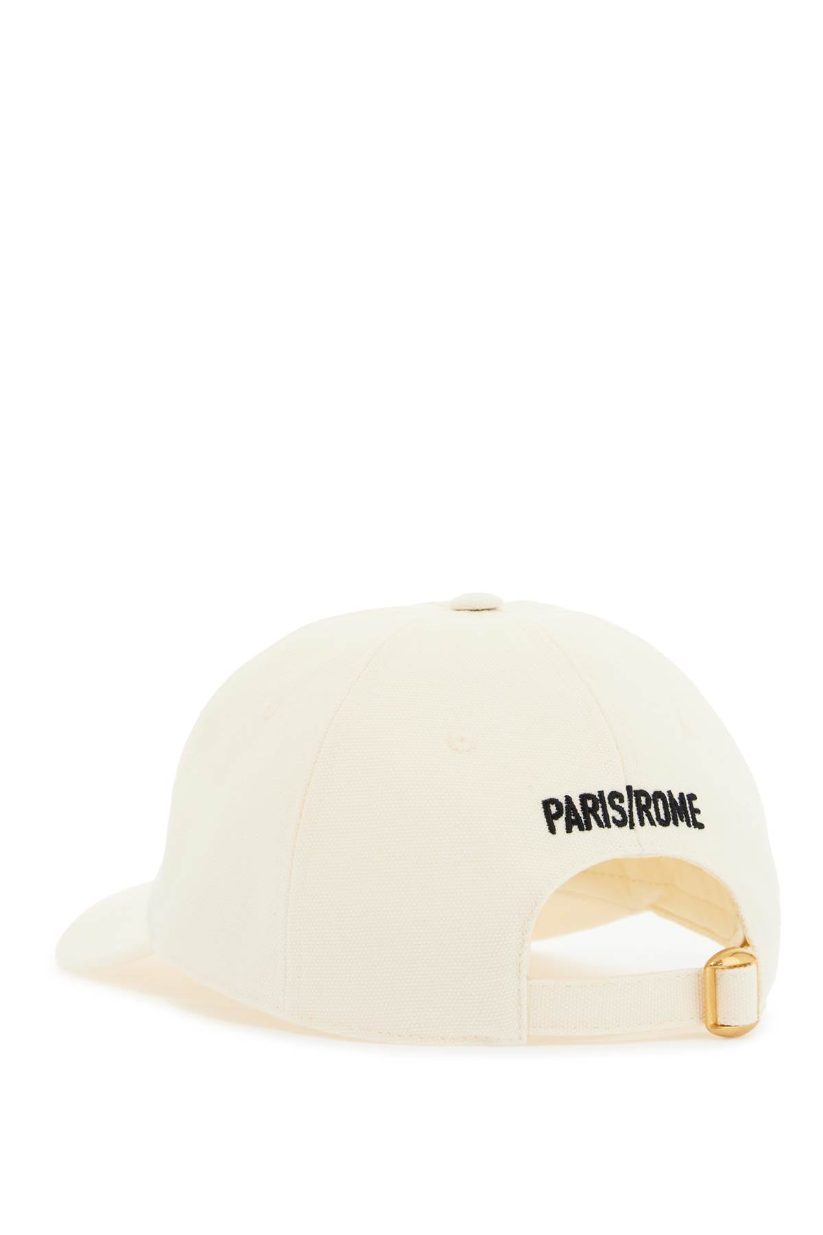 Valentino Garavani Chez Valentino Ivory Cotton Baseball Cap With Embroidered Logo