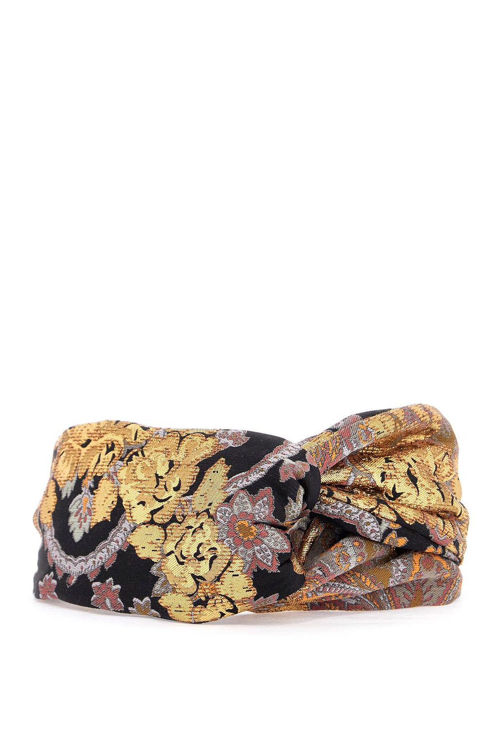 Valentino Garavani Black Gold Orange Floral Hairband