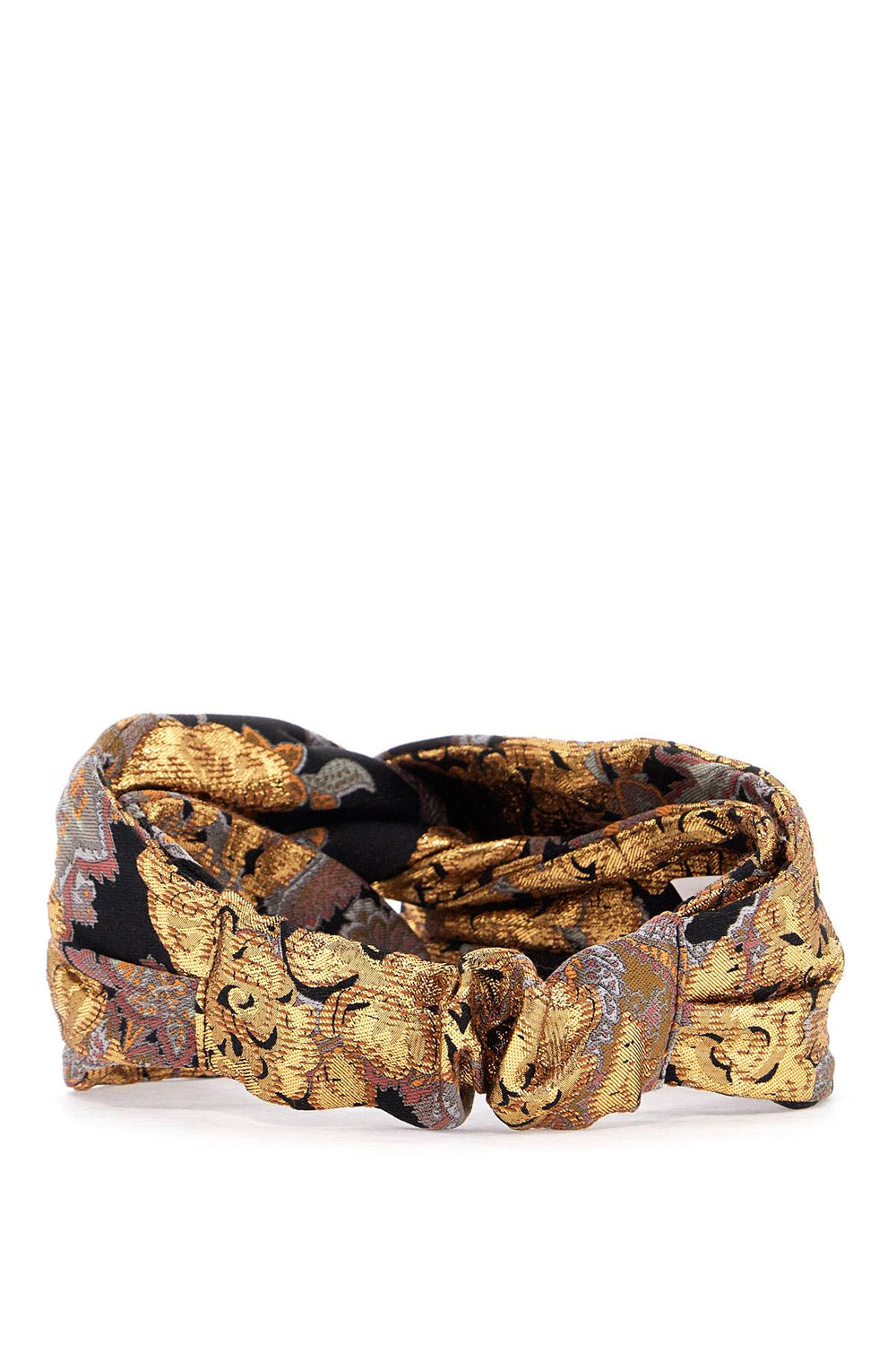 Valentino Garavani Black Gold Orange Floral Hairband