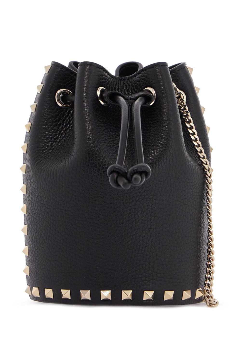 Valentino Garavani Rockstud Mini Black Leather Bucket bag