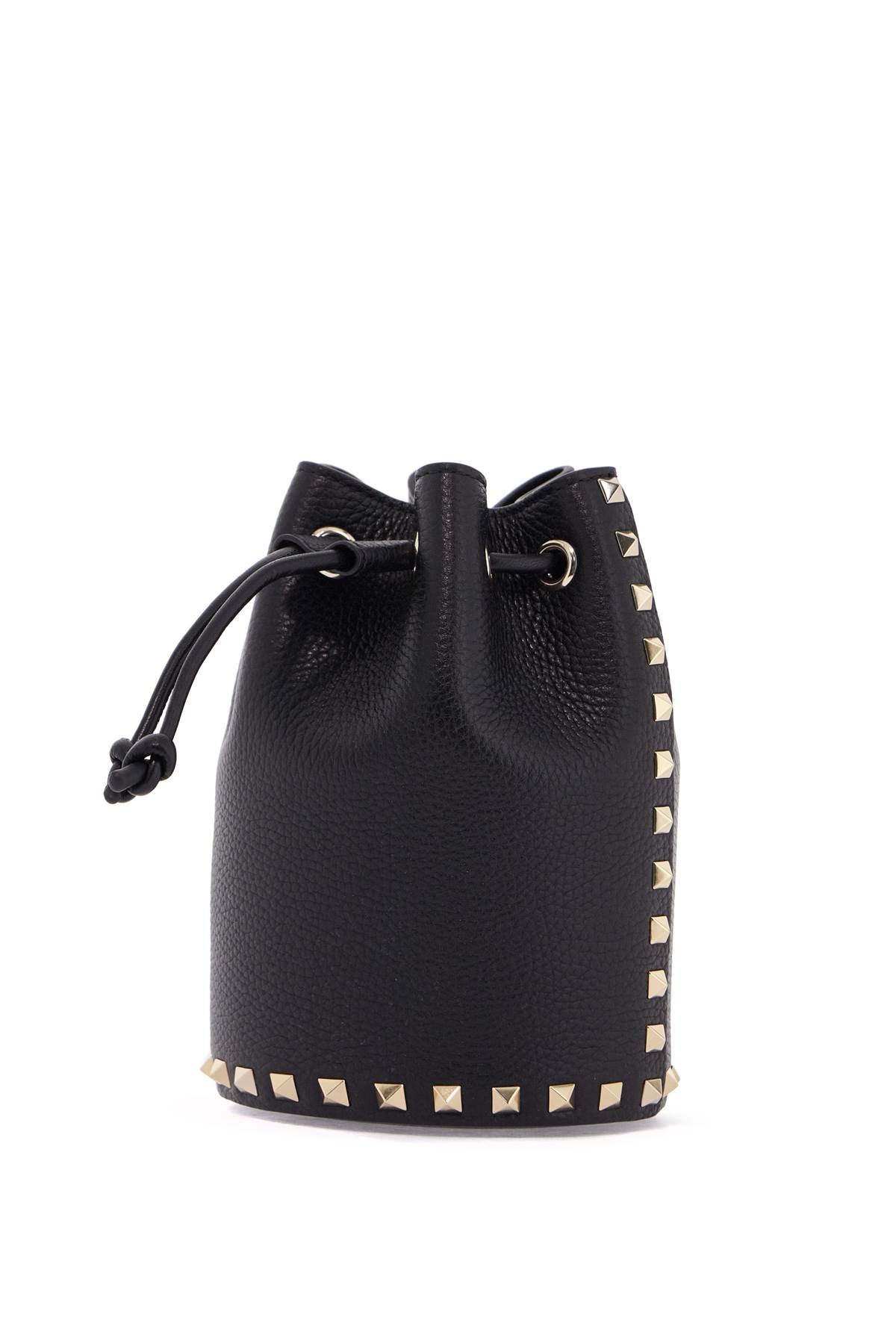 Valentino Garavani Rockstud Mini Black Leather Bucket bag