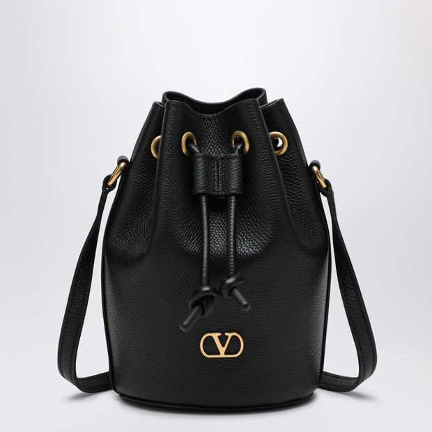Valentino Garavani Vlogo Signature Black Bucket Bag