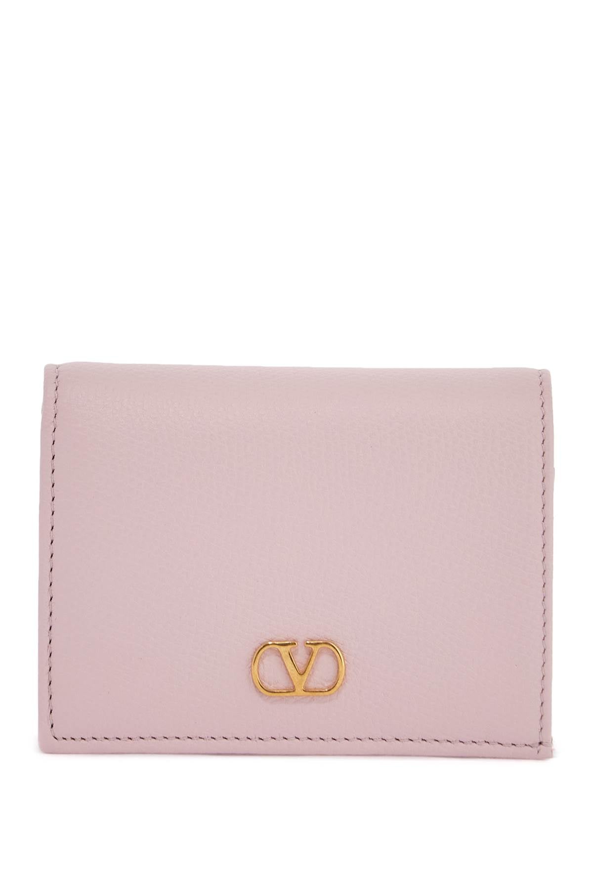 Valentino Garavani Compact French Wallet In Quartz Pink Leather