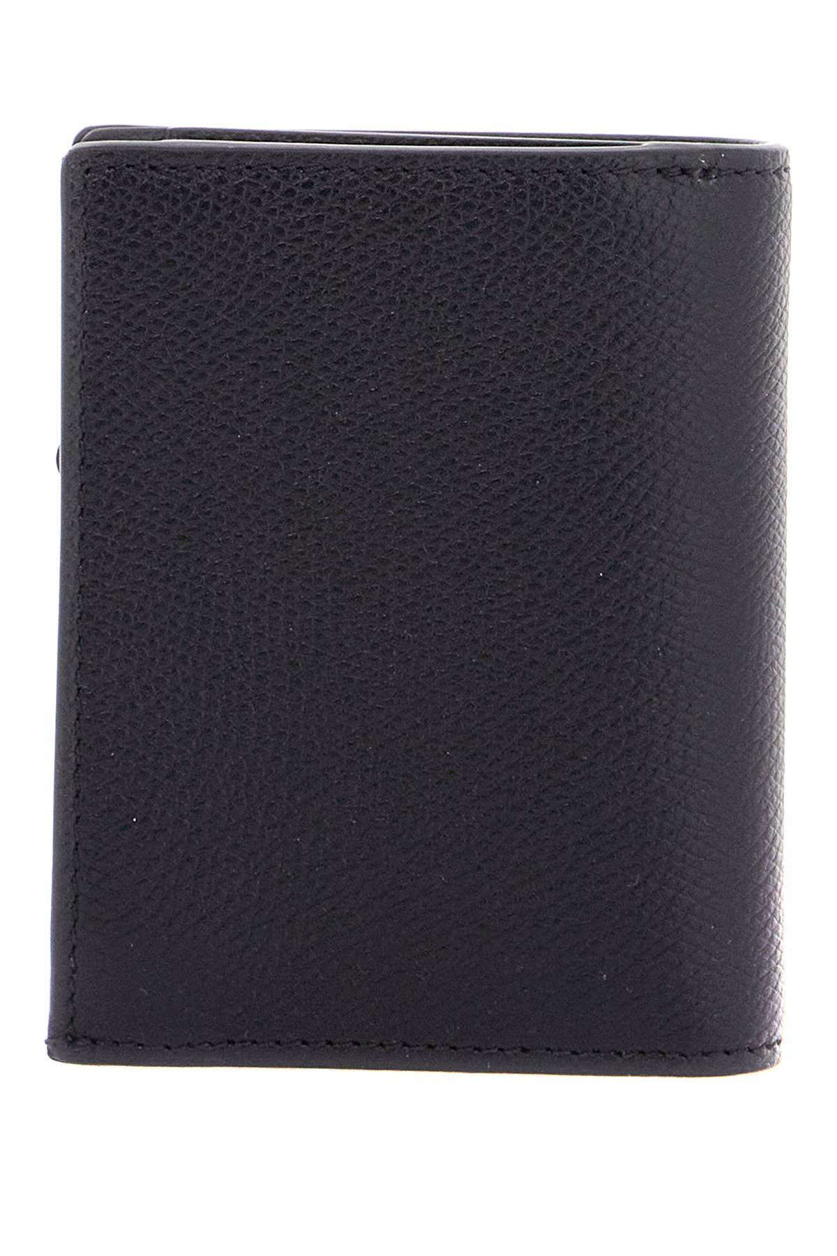 Valentino Garavani Compact Black Leather Wallet With Zipper