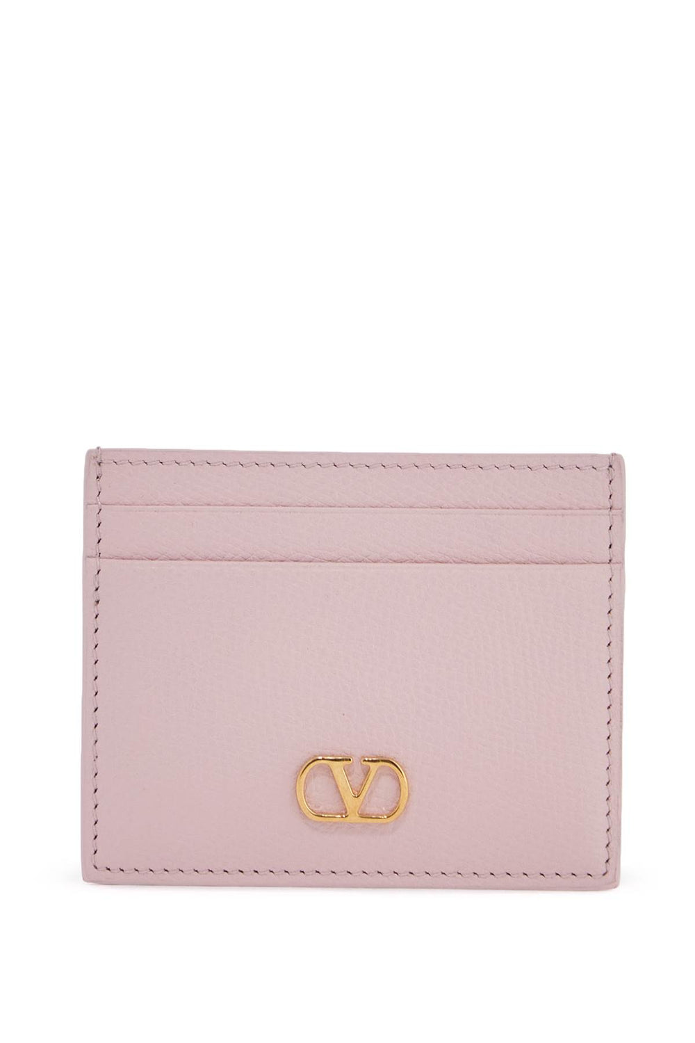 Valentino Garavani Compact Leather Wallet In Rose Quartz With Card Slots