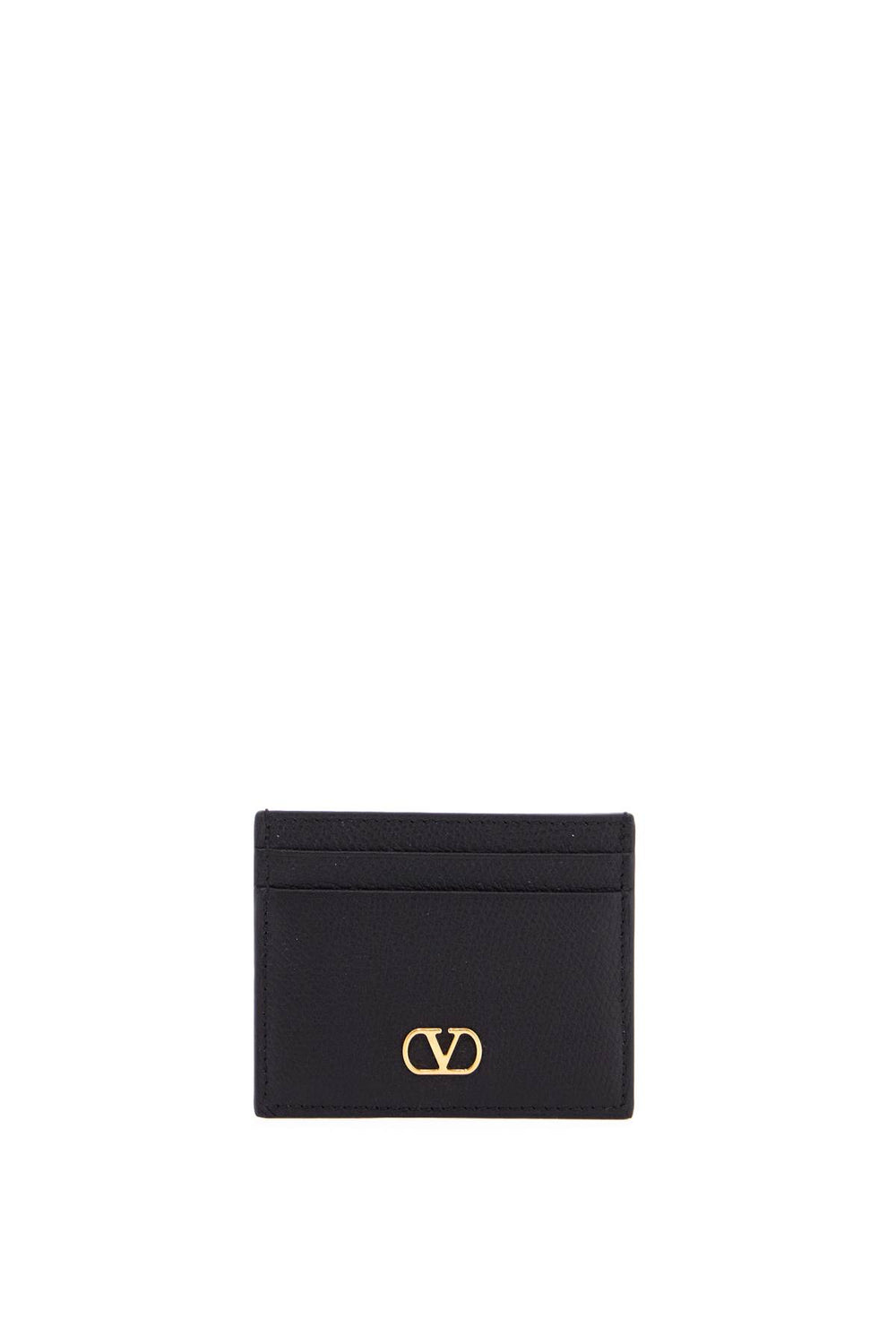 Valentino Garavani Minimalist Black Leather Card Holder