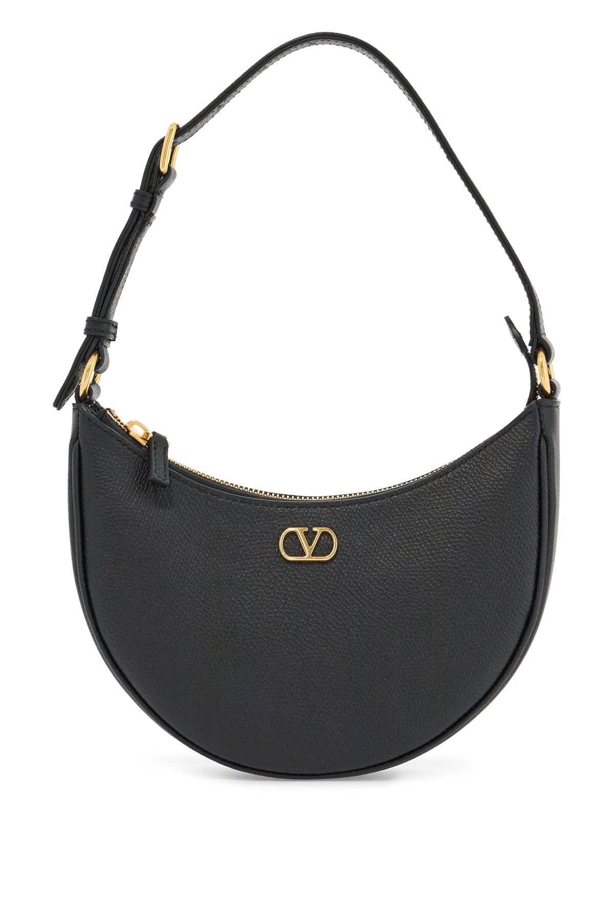 Valentino Garavani Mini Hobo Bag in Black Leather with Adjustable Strap