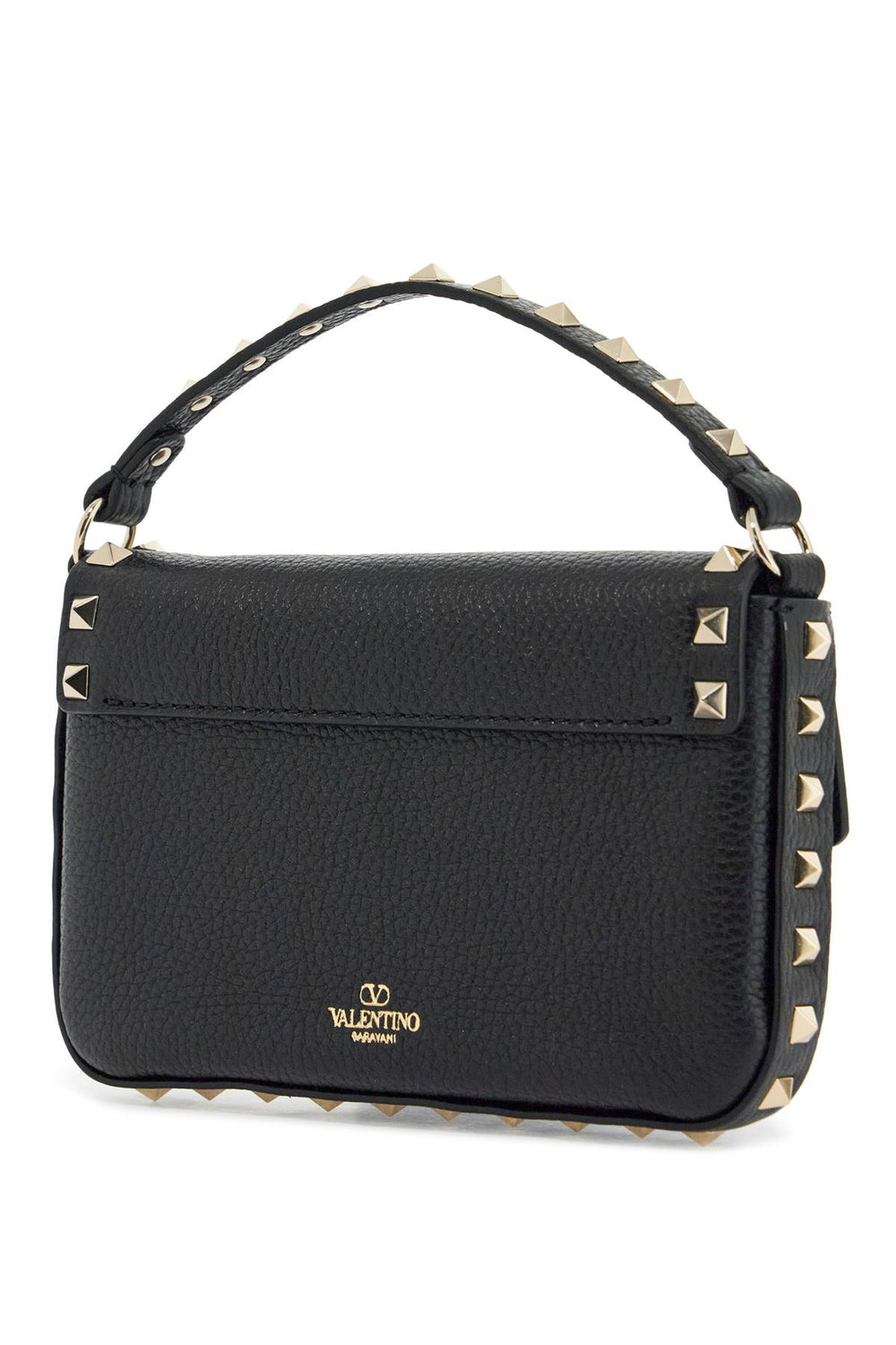 Valentino Garavani Mini Leather Bag With Studs And Adjustable Black Shoulder Strap