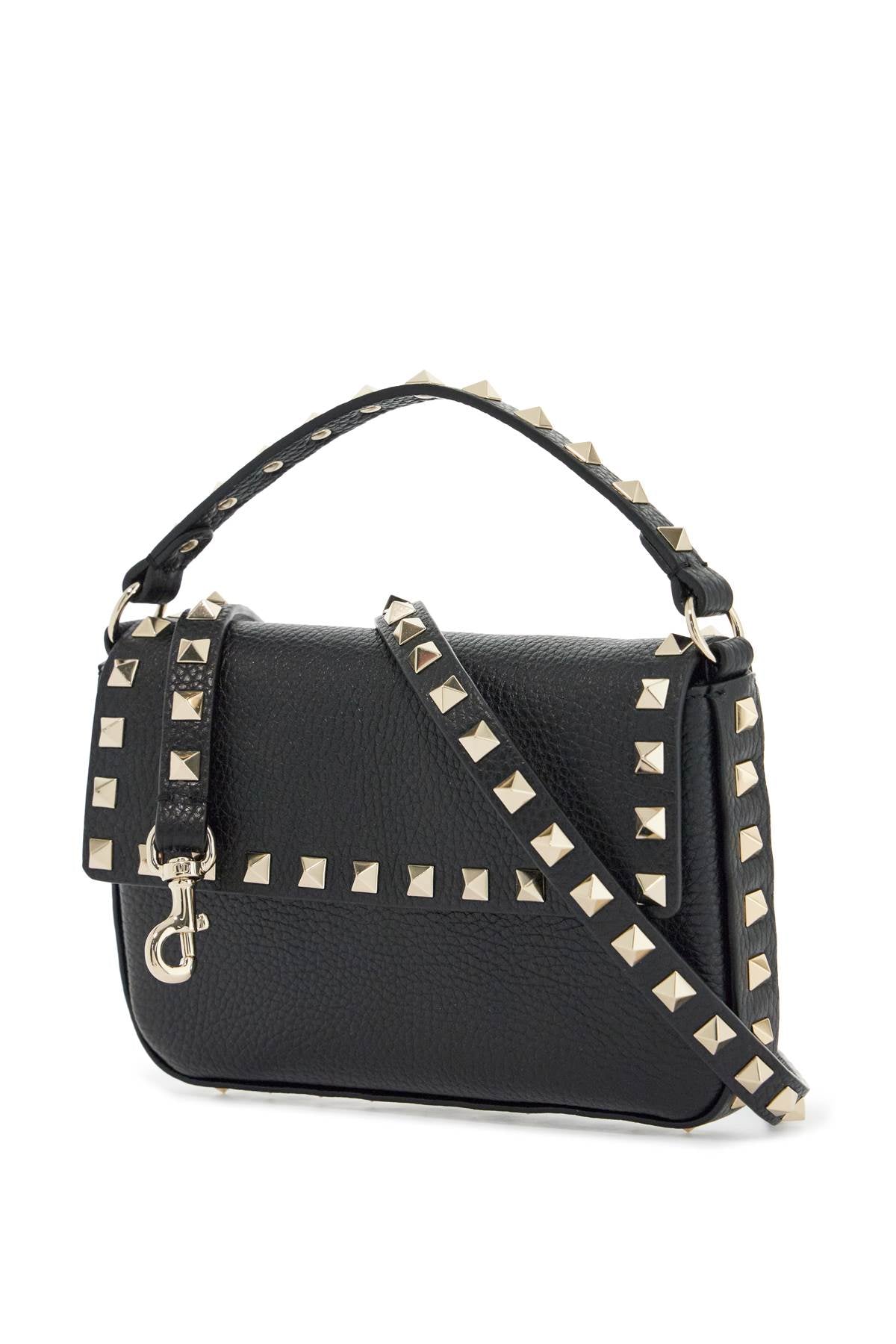 Valentino Garavani Mini Leather Bag With Studs And Adjustable Black Shoulder Strap