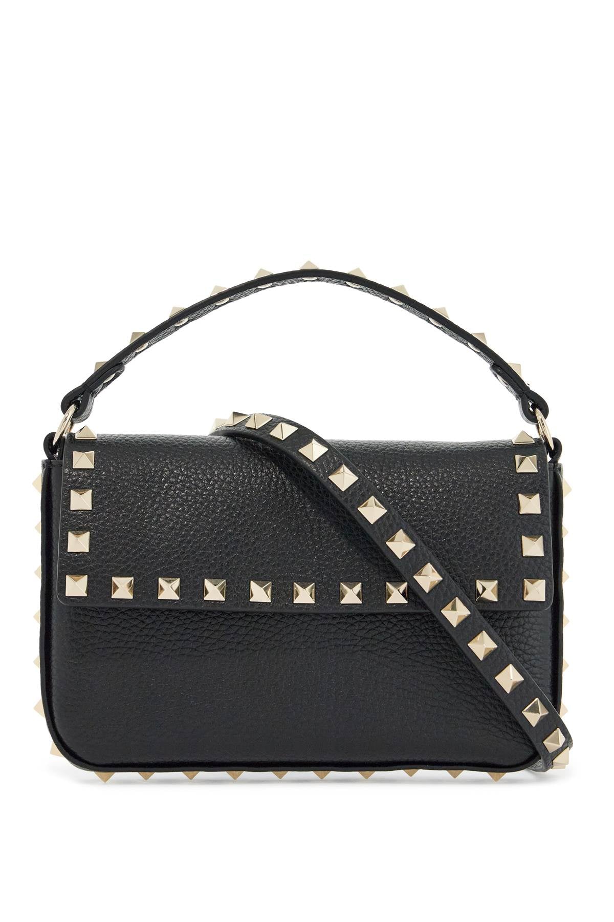 Valentino Garavani Mini Leather Bag With Studs And Adjustable Black Shoulder Strap