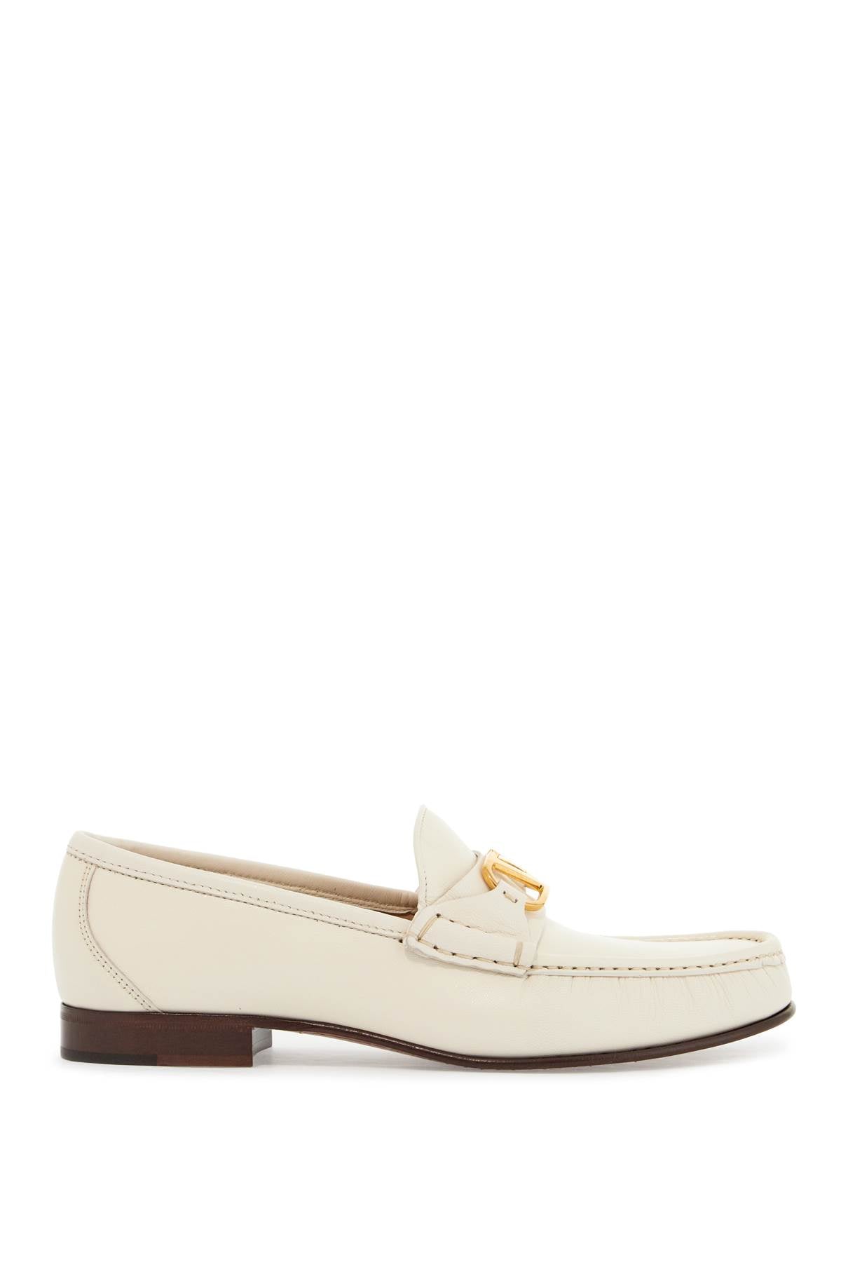 Valentino Garavani Ivory Leather VLogo Loafers