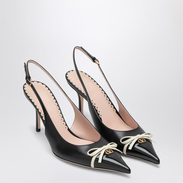Valentino Garavani Black Pointed Slingback With Bow