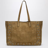 Valentino Garavani Large Nellcôte Tote Bag In Havana Suede
