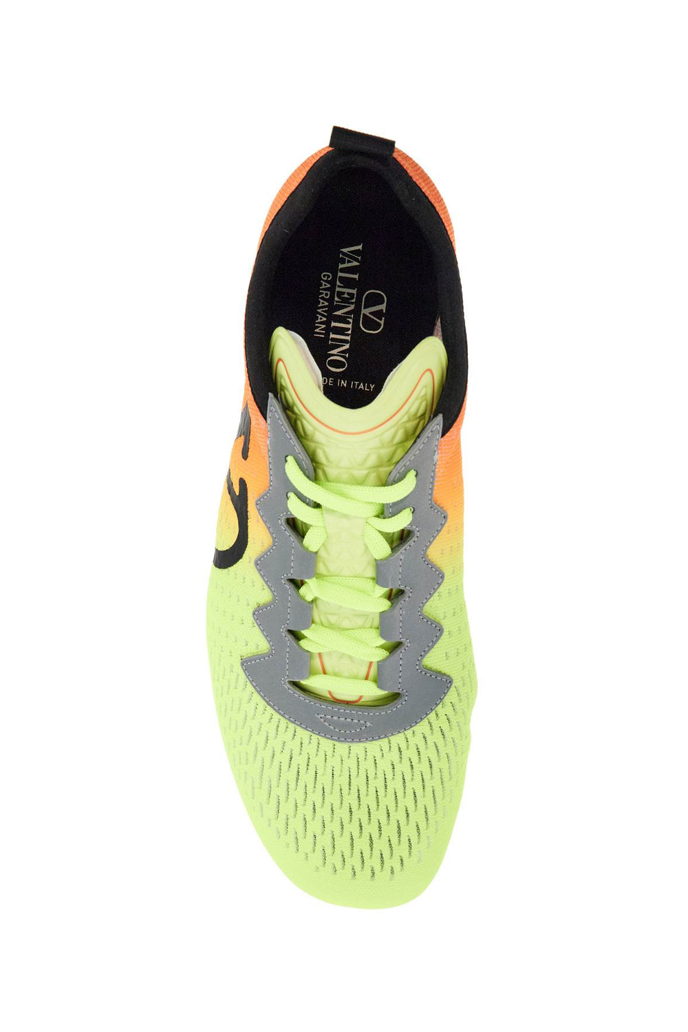 Valentino Garavani VLogo Lime Green And Fluorescent Orange Sneakers