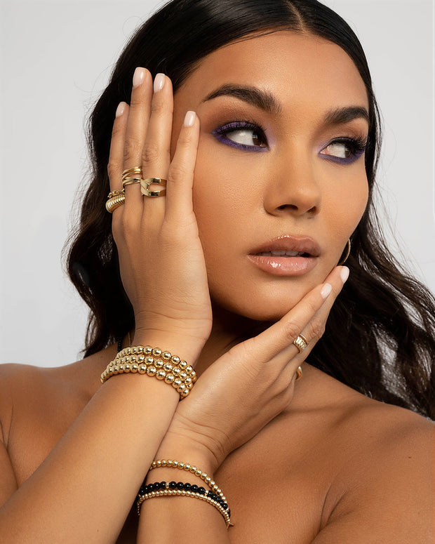 Zoe Lev 6mm Bead Bracelet Stack
