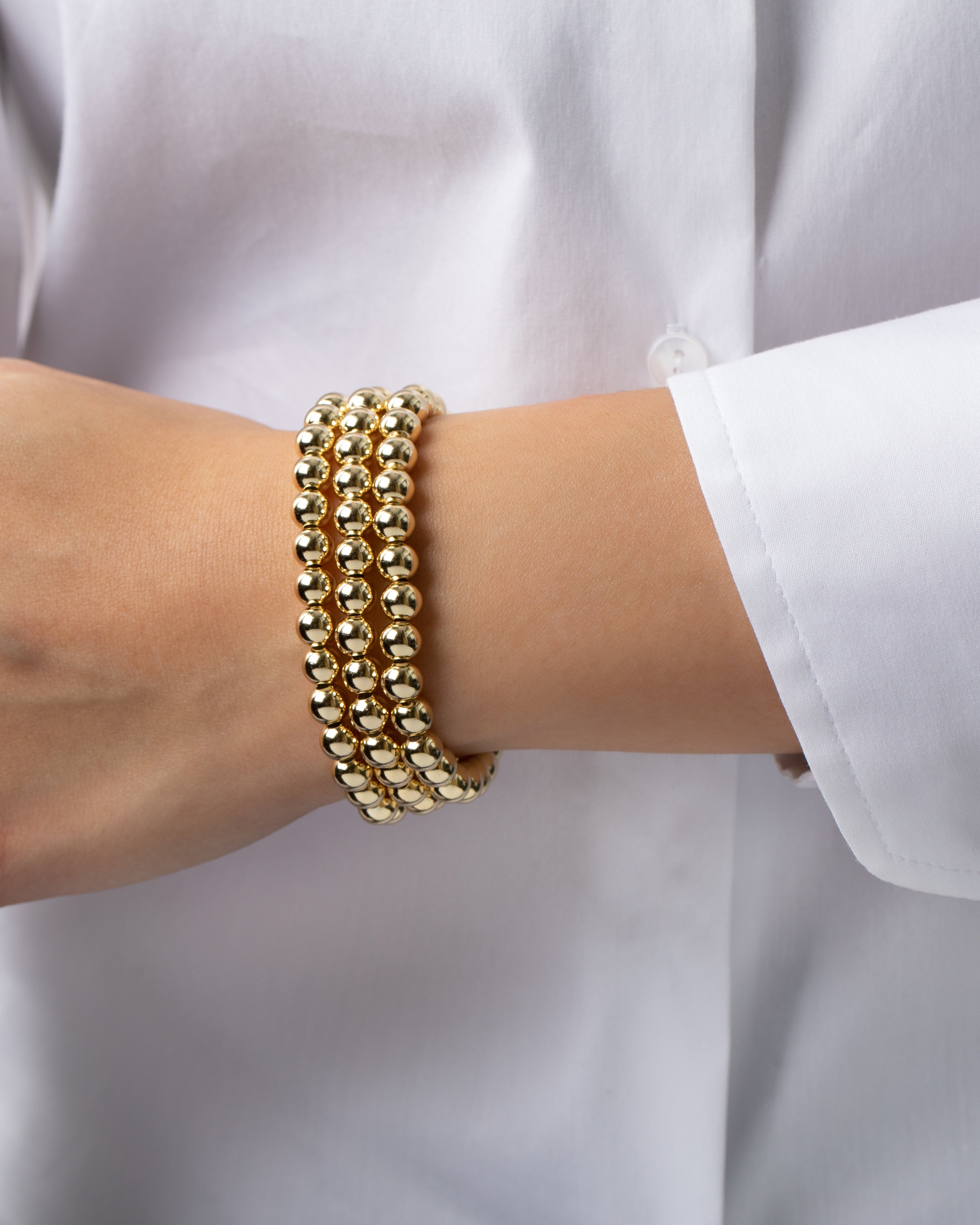 Zoe Lev 6mm Bead Bracelet Stack